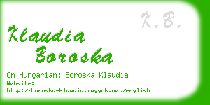 klaudia boroska business card